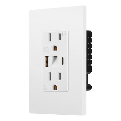 Plastic USB Power Outlets 15A 125V Power Outlet With Night Light