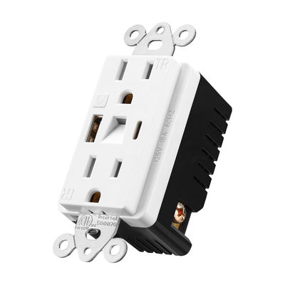 20W Night Light USB Outlet Plastic PD Wall Outlet For Quick Charging