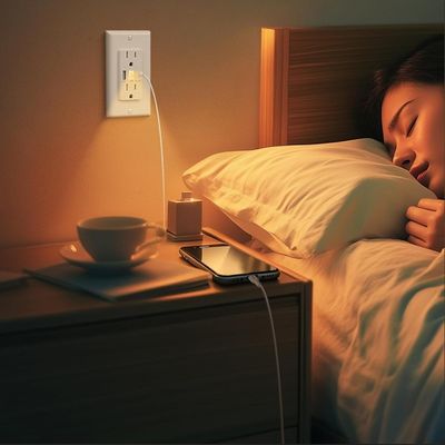 Tamper Resistant Type C USB Outlet 15A Wall Outlet With Night Light 0.2W