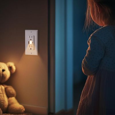 Home 15A Night Light USB Outlet 60Hz Wall USB Sockets With Type C Night Light Illumination