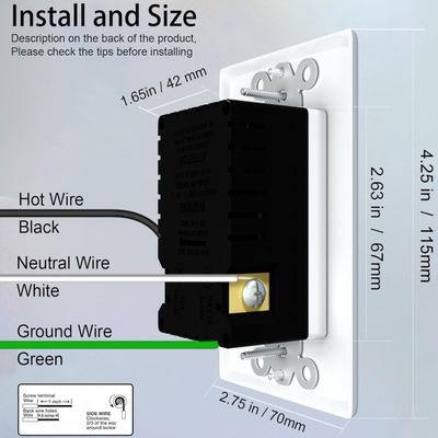 QC / PD 20W Night Light Outlets 20A USB Wall Outlets With 0.2W Power Night Light