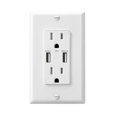 Tamper Resistant Fast Charging USB Socket Wall Mounted 15A 120V Outlet