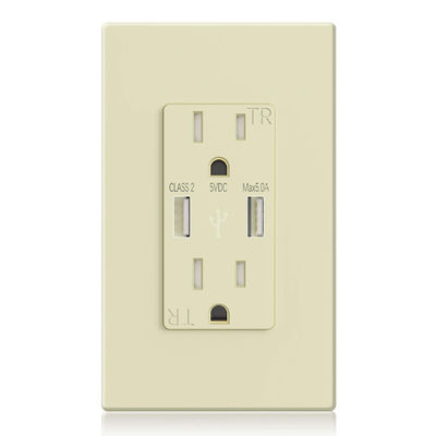Tamper Resistant Fast Charging USB Socket Wall Mounted 15A 120V Outlet