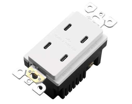 Convenient Charging USB Wall Outlet 2 Type C USB Socket 5V DC