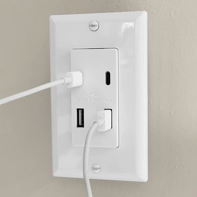 Convenient Charging USB Wall Outlet 2 Type C USB Socket 5V DC