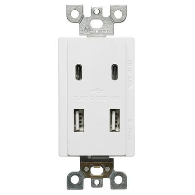 Convenient Charging USB Wall Outlet 2 Type C USB Socket 5V DC