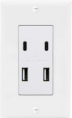 Convenient Charging USB Wall Outlet 2 Type C USB Socket 5V DC
