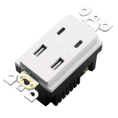 Convenient Charging USB Wall Outlet 2 Type C USB Socket 5V DC