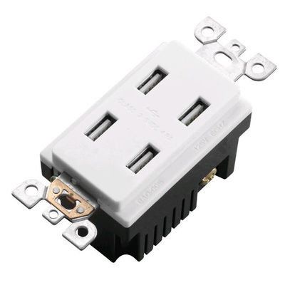 Wall Mounted 4 Port USB Outlet 125V AC 60Hz USB Wall Mounted Socket