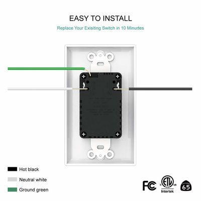 Remote Control Smart Socket 2500W / 125V Smart Wall Outlet With Timer Function