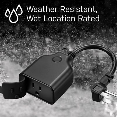 Timer Function Equipped Outdoor Smart Plug Weather Resistant Tuya Smart Plug IP54