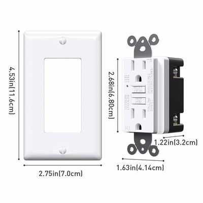 Weather Resistant GFCI Wall Outlets 125V 60Hz Self Ground Outlet For Electrical Safety And Efficiency