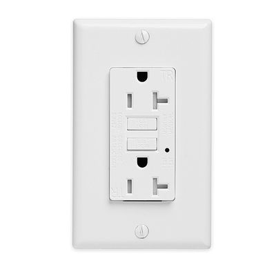 Rectangle GFCI Electrical Outlet Plastic 20 Amp GFCI Outlet For Indoor