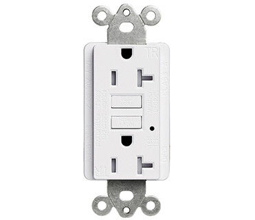 Rectangle GFCI Electrical Outlet Plastic 20 Amp GFCI Outlet For Indoor