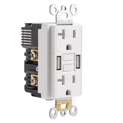 120V 60Hz GFCI Electrical Outlet 20A GFCI USB Receptacles With 5V 2.4A USB