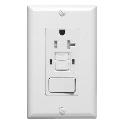 20A GFCI Electrical Outlet Kitchen / Washing Room Applied Socket With Light Switch