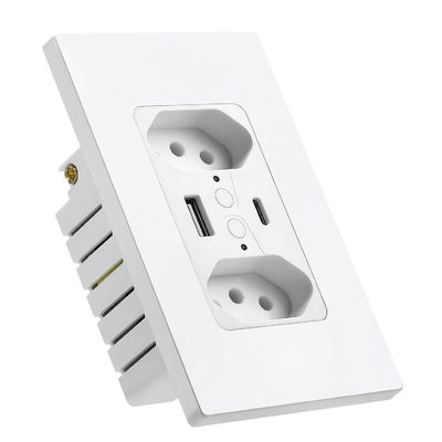 Annatel Tuya Wifi Socket 110V - 240V Brazilian Wall Outlet With USB And Type C Socket