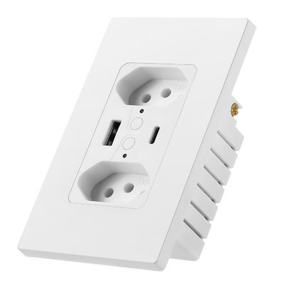 Annatel Tuya Wifi Socket 110V - 240V Brazilian Wall Outlet With USB And Type C Socket