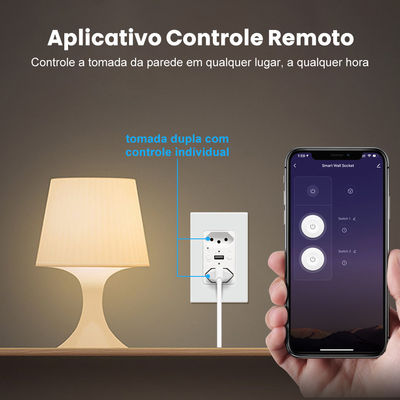 App Control Double Smart Socket Hands Free Smart Home Socket 110V - 240V
