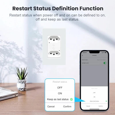 Tempered Glass Plate Brazilian Power Socket Fireproof Smart Double Socket 10A