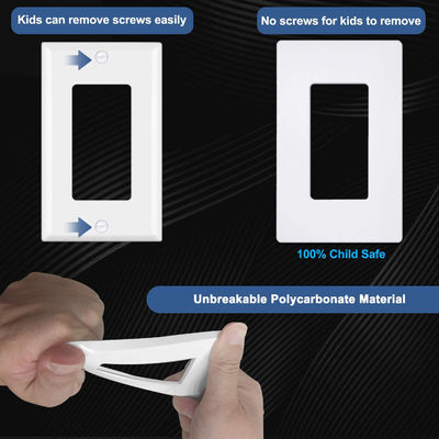 Rectangular Switch Wall Plate Plastic 1 Gang Wall Plate Screwless Matte Finished