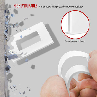 Rectangular Switch Wall Plate Plastic 1 Gang Wall Plate Screwless Matte Finished