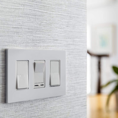 Glossy Finish Triple Gang Wall Plate Screwless 3 Gang Face Plate Rectangular For Wall Socket