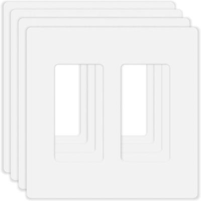 Plastic Switch Wall Plate White Screwless Outlet Covers For US Socket