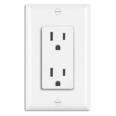 Residential / Commercial Socket And Switch Wall Mounted 15A 125V Receptacle For Easy Secure Connection
