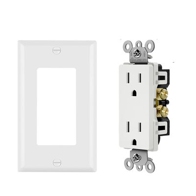 Residential / Commercial Socket And Switch Wall Mounted 15A 125V Receptacle For Easy Secure Connection