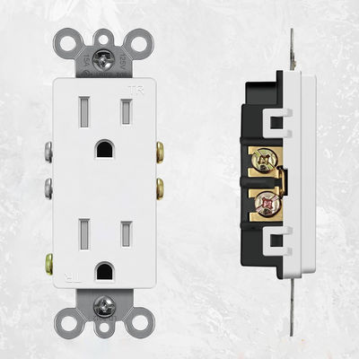 Residential / Commercial Socket And Switch Wall Mounted 15A 125V Receptacle For Easy Secure Connection