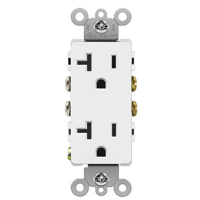 20 Amp Decorator Receptacle Plastic Wall Outlet Socket 125V 60Hz