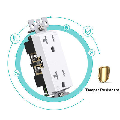 20 Amp Decorator Receptacle Plastic Wall Outlet Socket 125V 60Hz