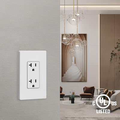 20 Amp Decorator Receptacle Plastic Wall Outlet Socket 125V 60Hz