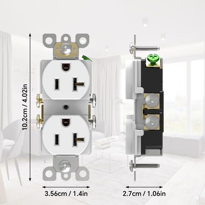 125V Socket And Switch Tamper Resistant Electrical Receptacle Outlets 2500W