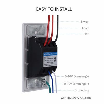 110V - 277V Electrical Dimmer Switches 0 - 10V Dimmable Light Switch
