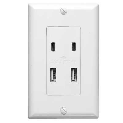Convenient Charging USB Wall Outlet 2 Type C USB Socket 5V DC