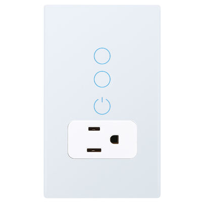 Glass Touch Wifi Smart Socket Switch 2.4GHz 2 Gang WiFi Socket For Smart Home Control