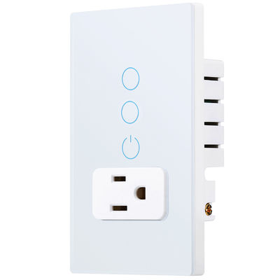Glass Touch Wifi Smart Socket Switch 2.4GHz 2 Gang WiFi Socket For Smart Home Control
