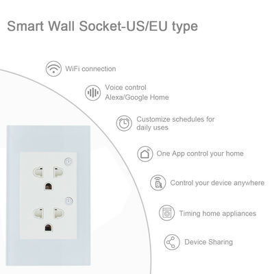 Voice Controlled Wifi Wall Outlets Customized Tuya Smart Outlet For Easy Home Automation