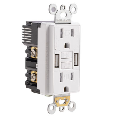 Tamper Resistant Ground Fault Circuit Interrupter 120V Ground Fault Receptacle With USB Power Outlet
