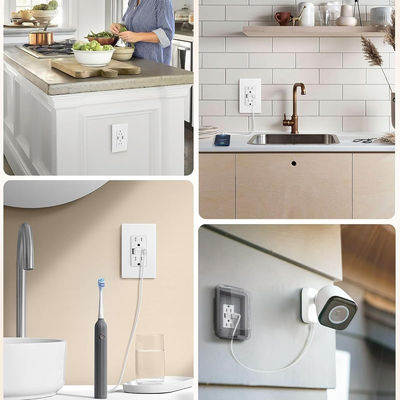 Auto Monitoring Secure GFCI Sockets 15A GFCI USB Outlets Customized With 2 USB