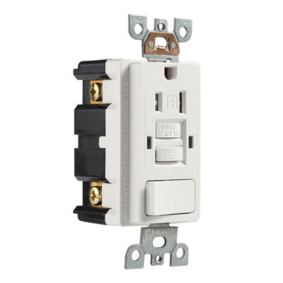 Tamper Resistant GFCI Receptacles 15A Self Grounding Electrical Outlets With LED Indicator