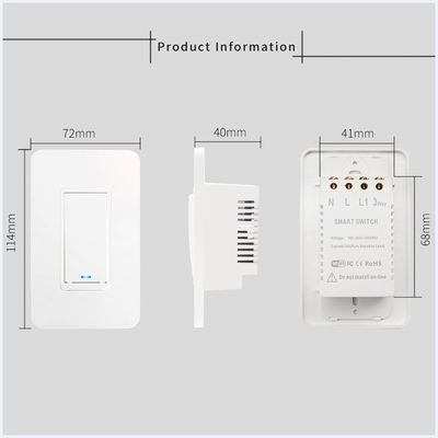 Wall Mounted Smart Wifi Switch Rocker Timer Smart Switch 10A 110V - 250V AC