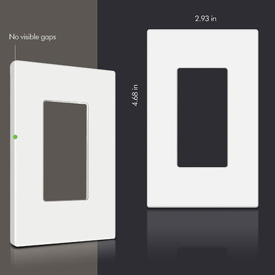 Rectangular Switch Wall Plate Plastic 1 Gang Wall Plate Screwless Matte Finished