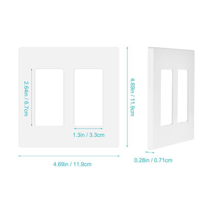 Plastic Switch Wall Plate White Screwless Outlet Covers For US Socket