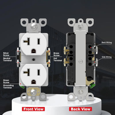125V Socket And Switch Tamper Resistant Electrical Receptacle Outlets 2500W